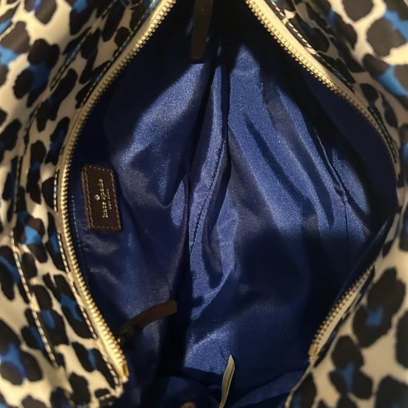 Kate Spade Stevie Shoulder Bag in a Blue and Black Leopard Print - Picture 3 of 3
